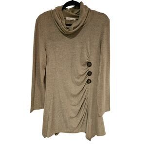 Indigo Soul boho mini sweater dress Womens medium cowl floppy neck